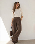 Women's Knitted Polyester Sweaters - RIHOAS - 01