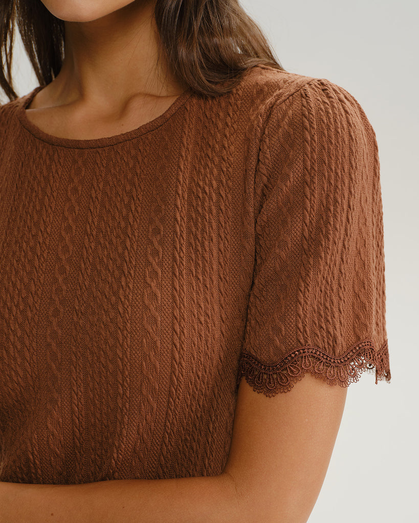 Women's Knitted Polyester T-Shirt Tops - RIHOAS