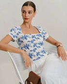 Women's Knitted Polyester T-Shirt Tops - RIHOAS