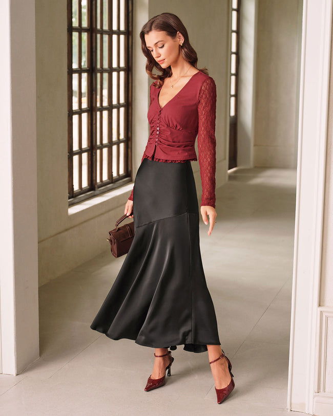 Women's knitted polyester T-shirt Tops - RIHOAS