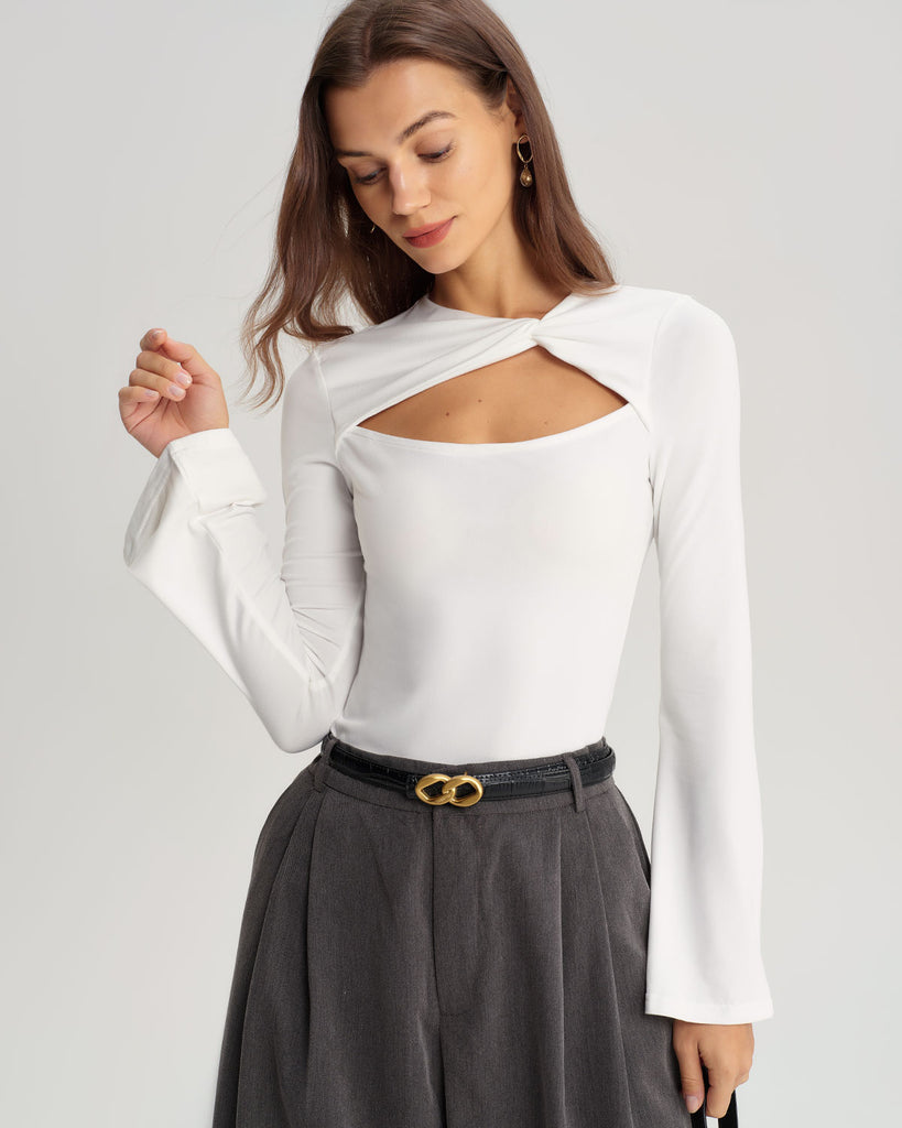 Women's knitted polyester T-shirt Tops - RIHOAS