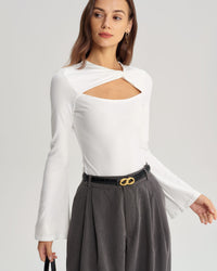 Women's knitted polyester T-shirt Tops - RIHOAS