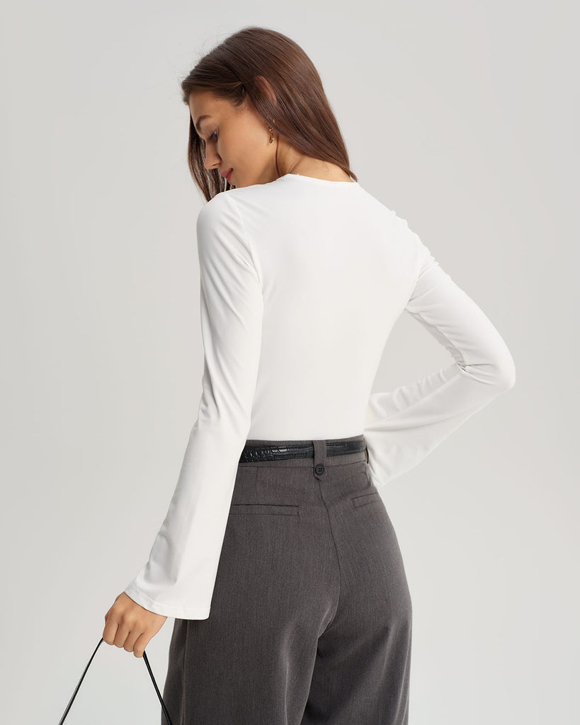 Women's knitted polyester T-shirt Tops - RIHOAS