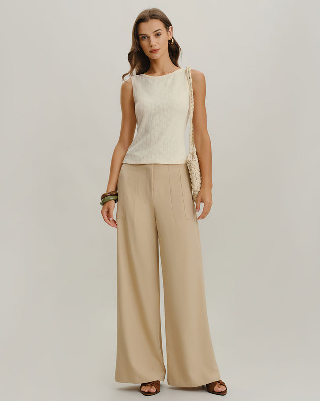 Women's Knitted Polyester Tank Tops Tops - RIHOAS