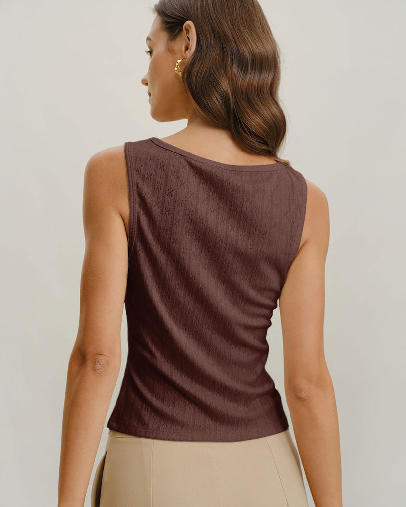 Women's Knitted Polyester Tank Tops Tops - RIHOAS