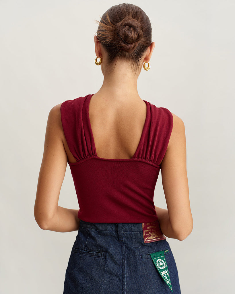 Women's Knitted Polyester Tank Tops Tops - RIHOAS