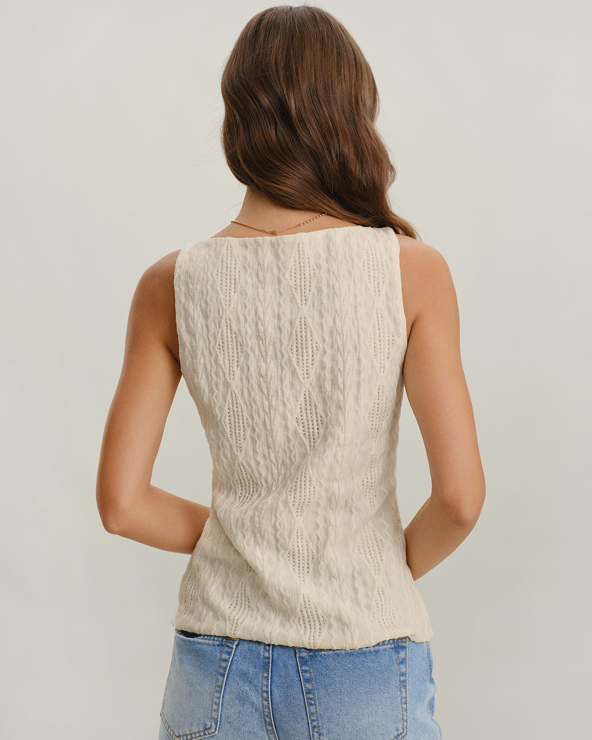 Women's Knitted Polyester Tank Tops Tops - RIHOAS