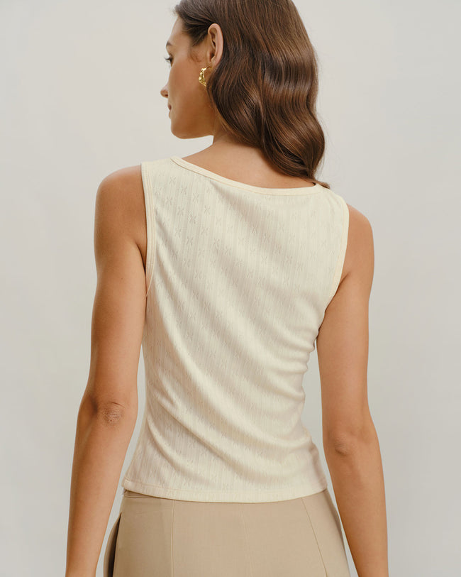 Women's Knitted Polyester Tank Tops Tops - RIHOAS