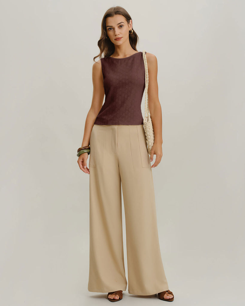 Women's Knitted Polyester Tank Tops Tops - RIHOAS