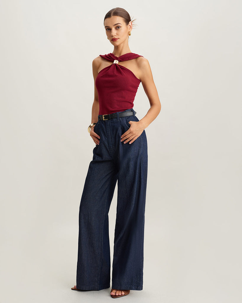 Women's Knitted Polyester Tank Tops Tops - RIHOAS