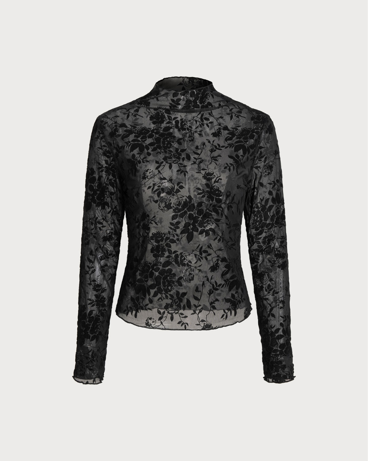 Women's Knitted Polyester Tees Black Tops - RIHOAS