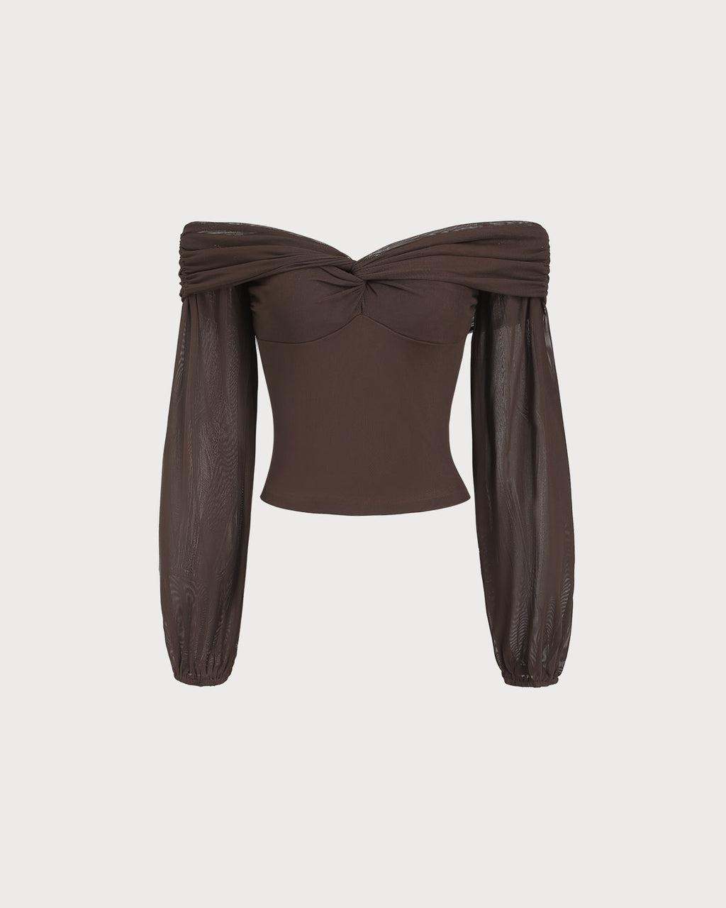 Women's Knitted Polyester Tees Coffee Tops - RIHOAS