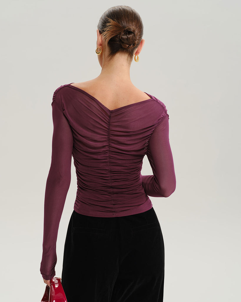 Women's Knitted Polyester Tees Tops - RIHOAS