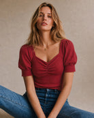 Women's Knitted Polyester Tees Tops - RIHOAS