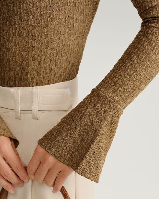 Women's Knitted Polyester Tees Tops - RIHOAS