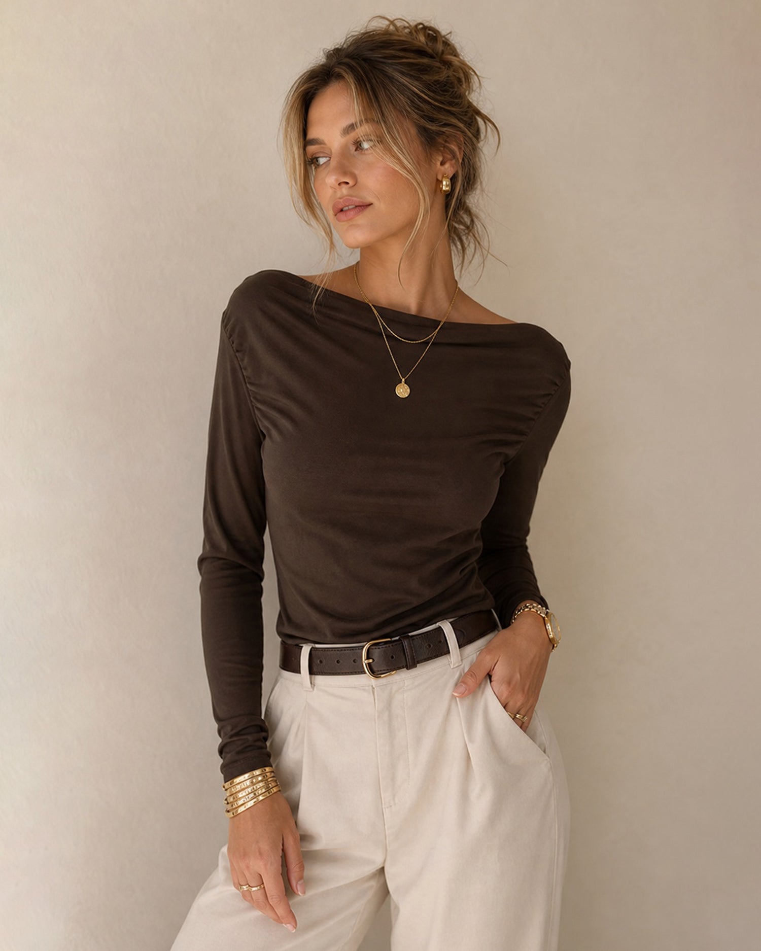 Women's Knitted Polyester Tees - RIHOAS