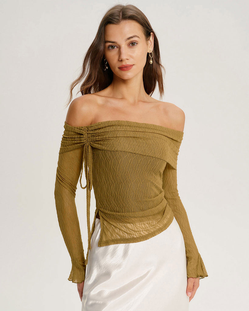 Women's Knitted Polyester Tees Tops - RIHOAS