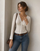 Women's Knitted Polyester Tees - RIHOAS - 03