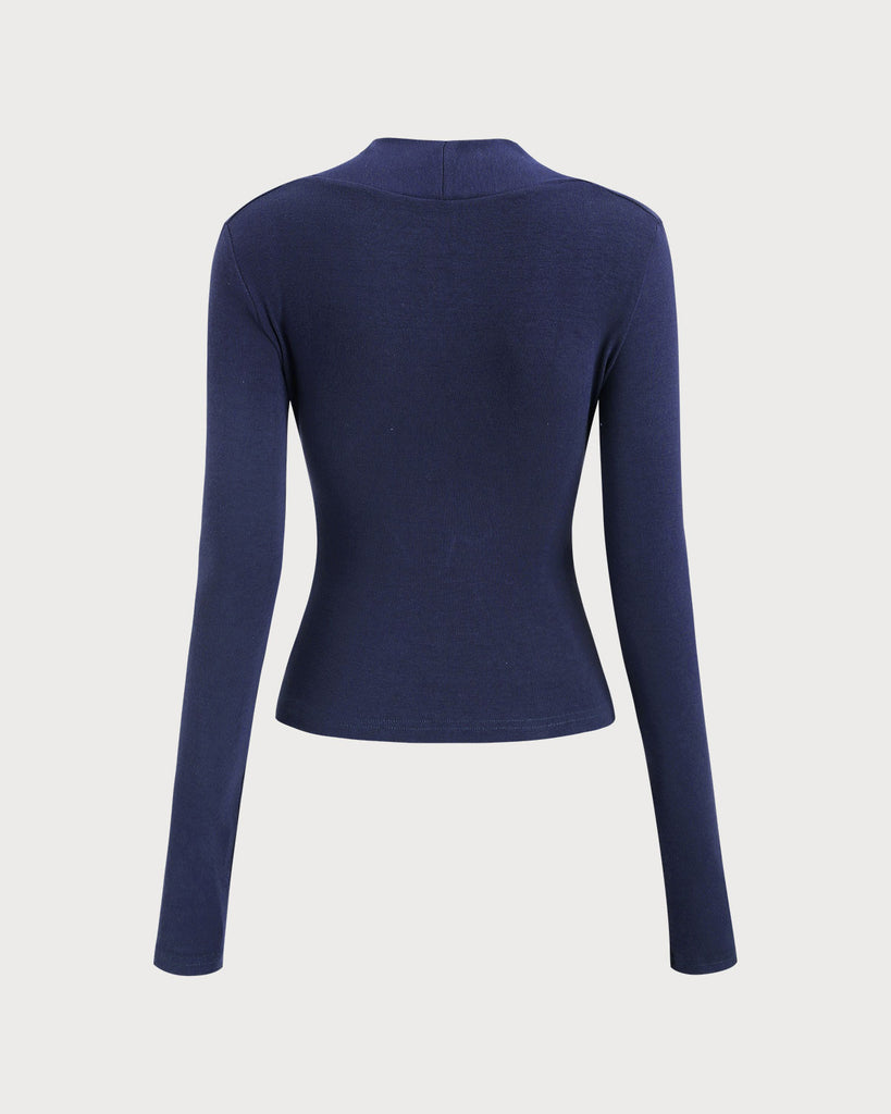 Women's Knitted Polyester Tees Tops - RIHOAS