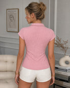 Women's Knitted Polyester Tees Tops - RIHOAS