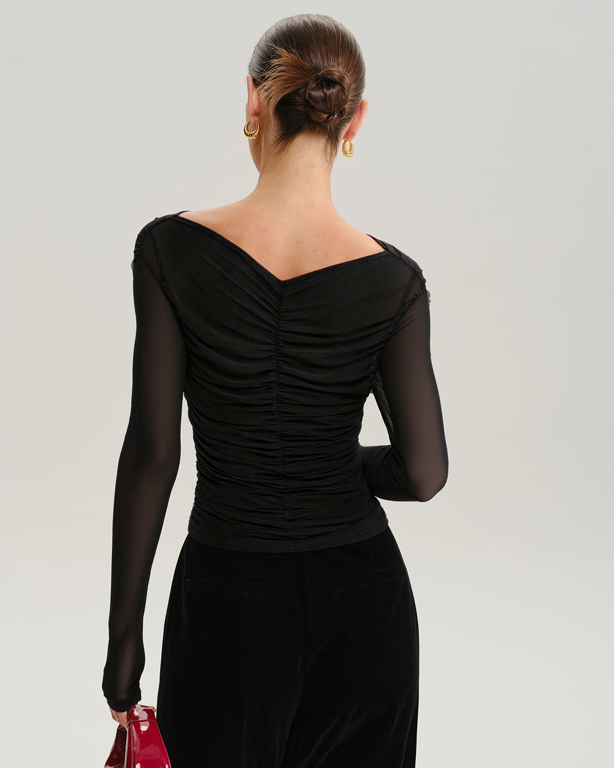 Women's Knitted Polyester Tees Tops - RIHOAS