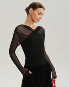 Women's Knitted Polyester Tees Tops - RIHOAS