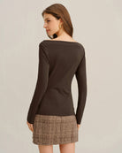 Women's Knitted Polyester Tees Tops - RIHOAS