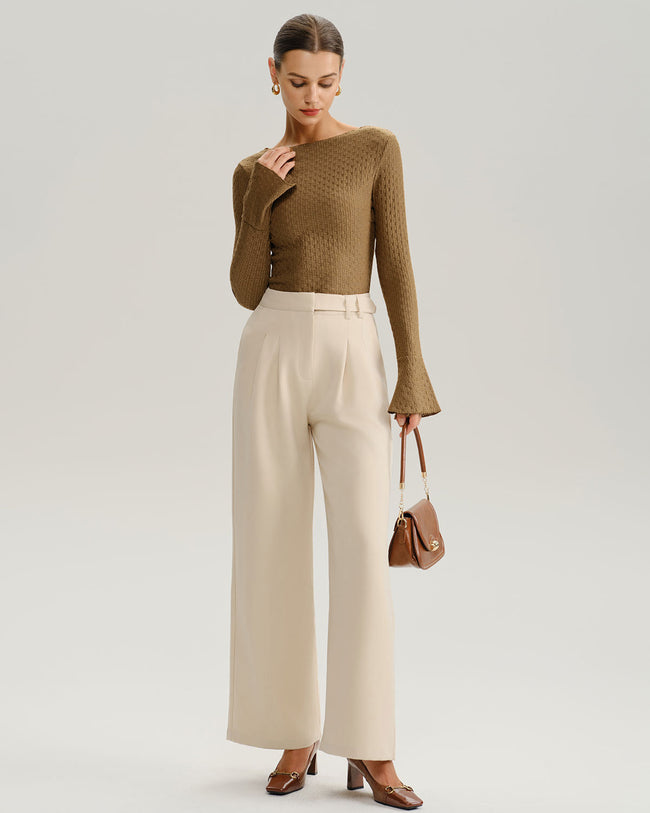 Women's Knitted Polyester Tees Tops - RIHOAS