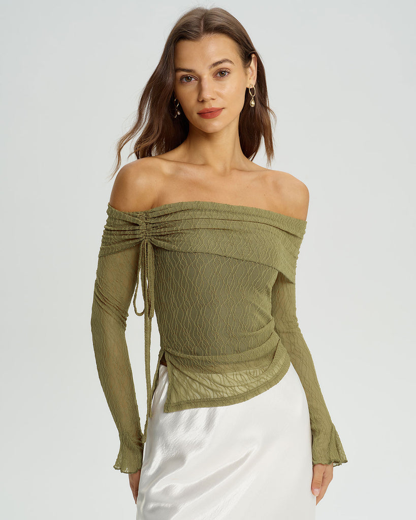 Women's Knitted Polyester Tees Tops - RIHOAS