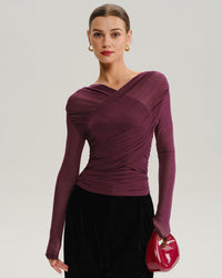 Women's Knitted Polyester Tees Tops - RIHOAS