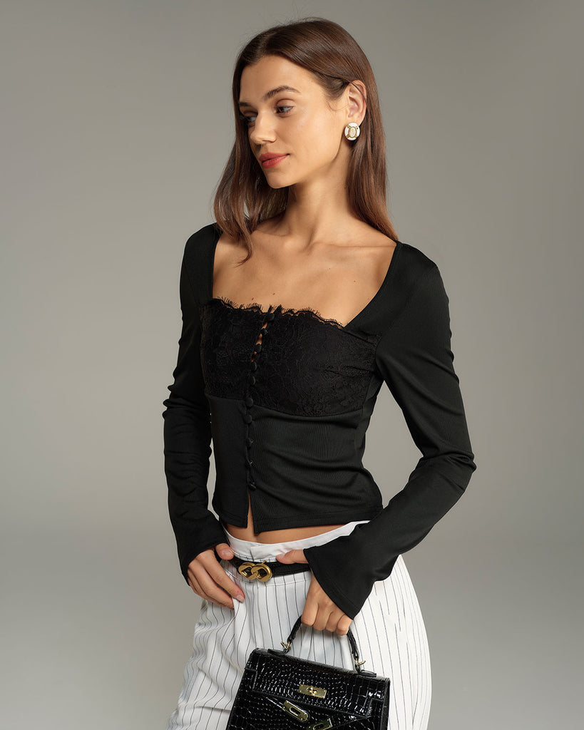 Women's Knitted Polyester Top Tops - RIHOAS