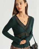 Women's Knitted Polyester Top Tops - RIHOAS