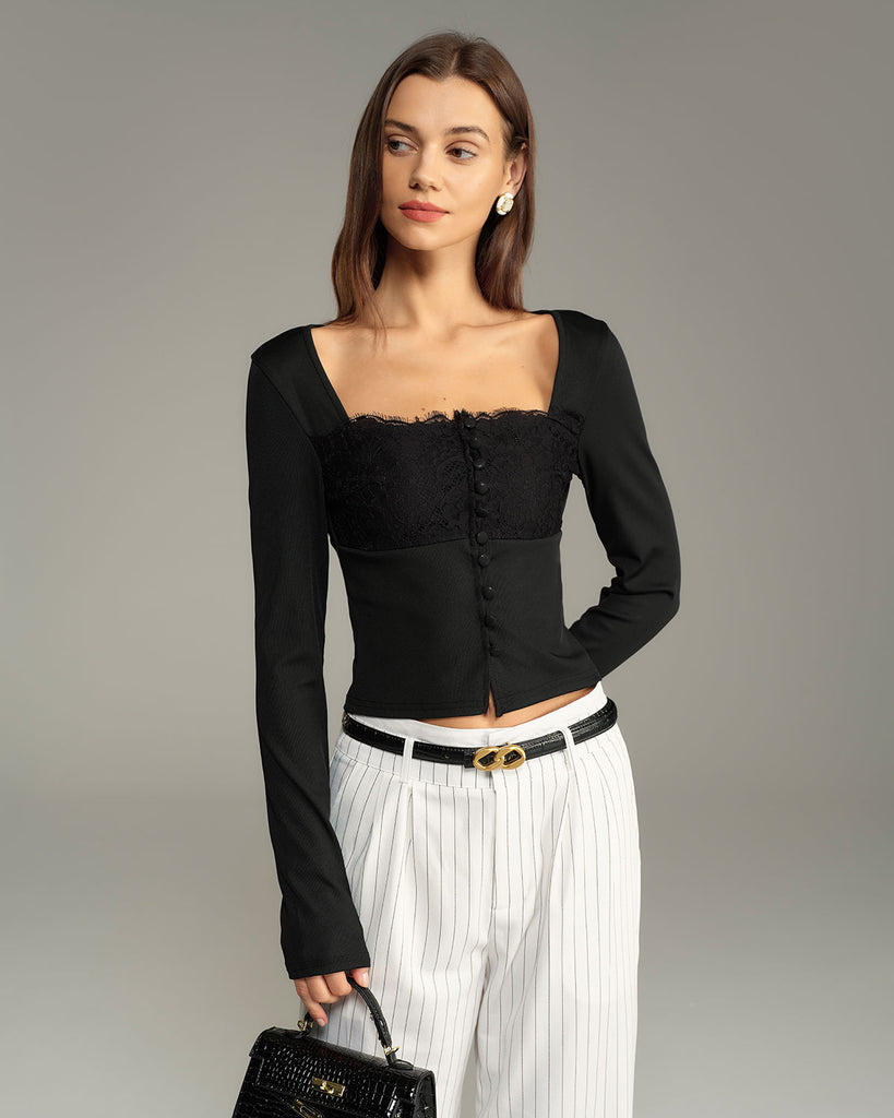 Women's Knitted Polyester Top Tops - RIHOAS