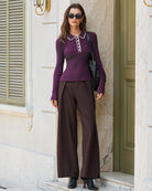 Women's Knitted Polyester Top Tops - RIHOAS