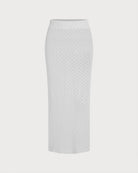Women's Knitted Polyester Tunic and Bottoms White - RIHOAS