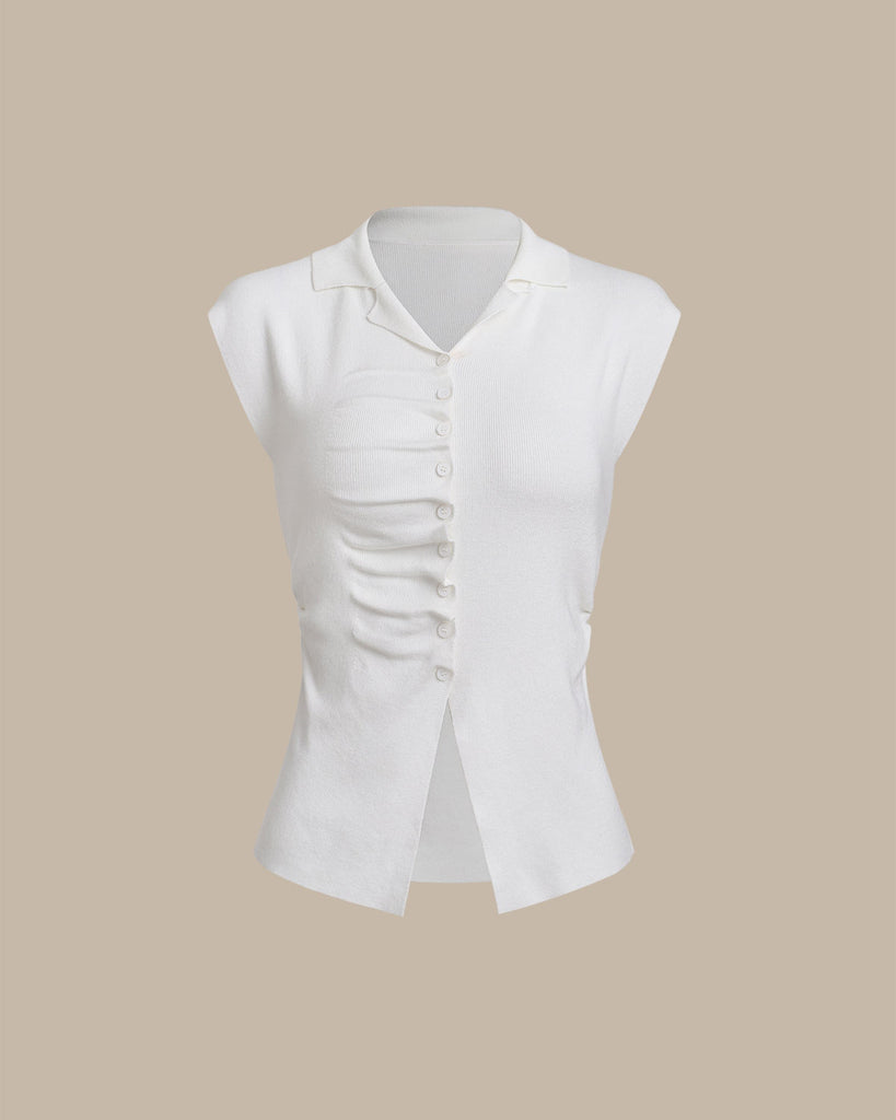 Women's Knitted Viscose Cardigan White Tops - RIHOAS