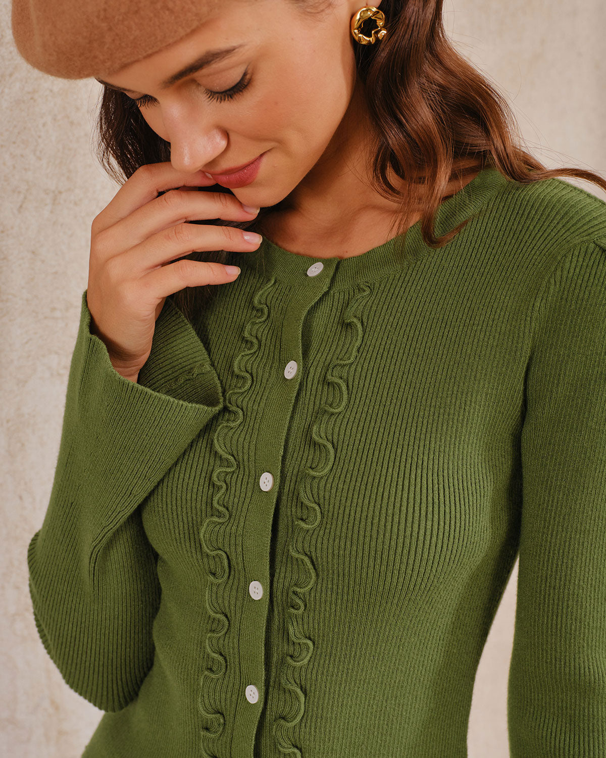 Women's Knitted Viscose Cardigans Tops - RIHOAS