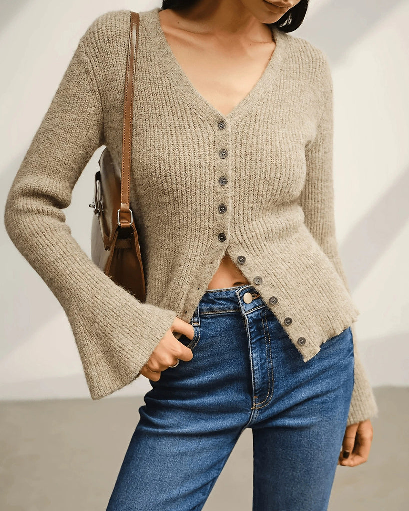 Women's Knitted Viscose Cardigans Tops - RIHOAS