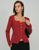 Women's Knitted Viscose Cardigans Tops - RIHOAS