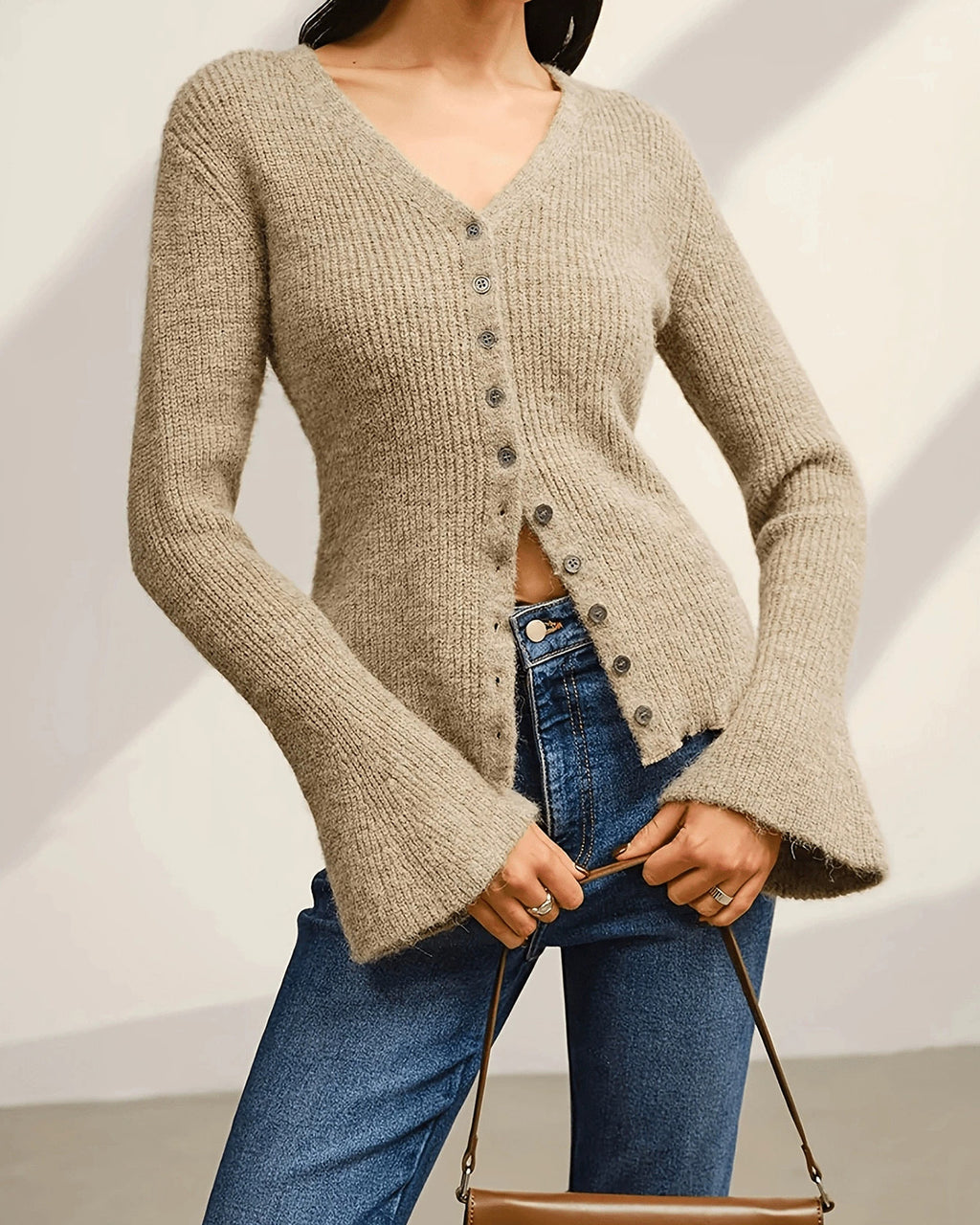 Women's Knitted Viscose Cardigans Tops - RIHOAS
