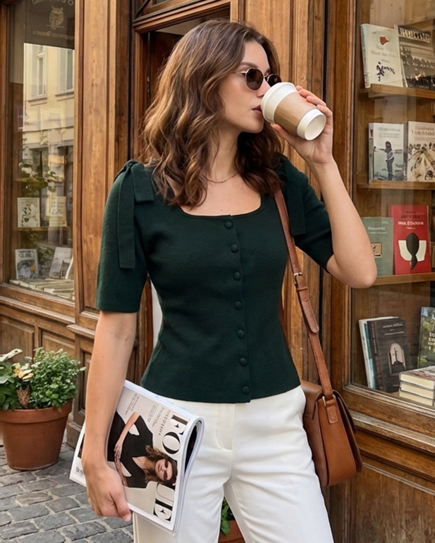 Green & Dark Green Tops - Green Knit Top, Sweater & Cardigan, Tank