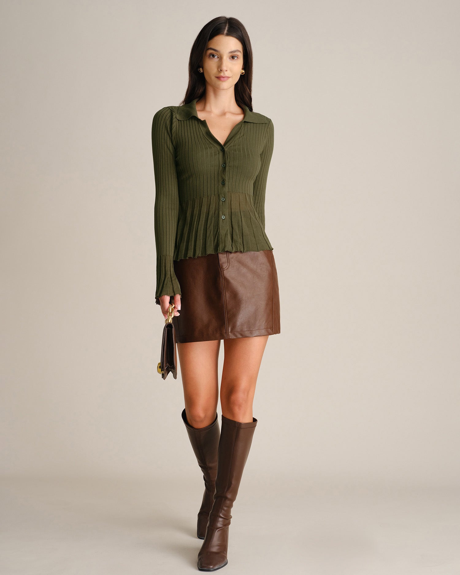 Women's Knitted Viscose Knit Cardigans - RIHOAS - 01