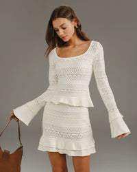 Women's Knitted Viscose Knits Beige Tops - RIHOAS