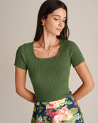 Women's Knitted Viscose Knits Green - RIHOAS