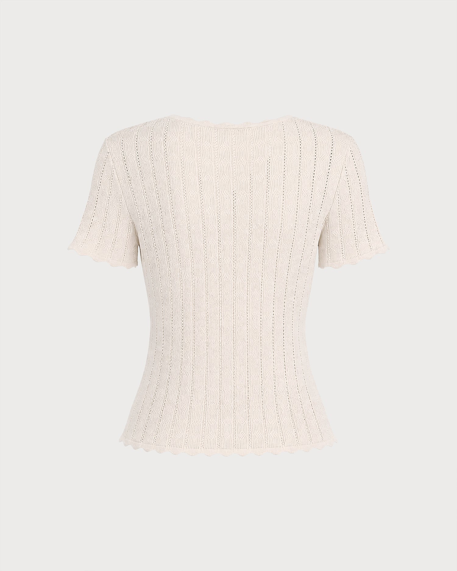 Apricot Cut Out Button Knit Sweater 07