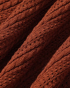 Brown Long Sleeve Textured Knit Sweater 09