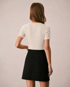 Apricot Cut Out Button Knit Sweater 05