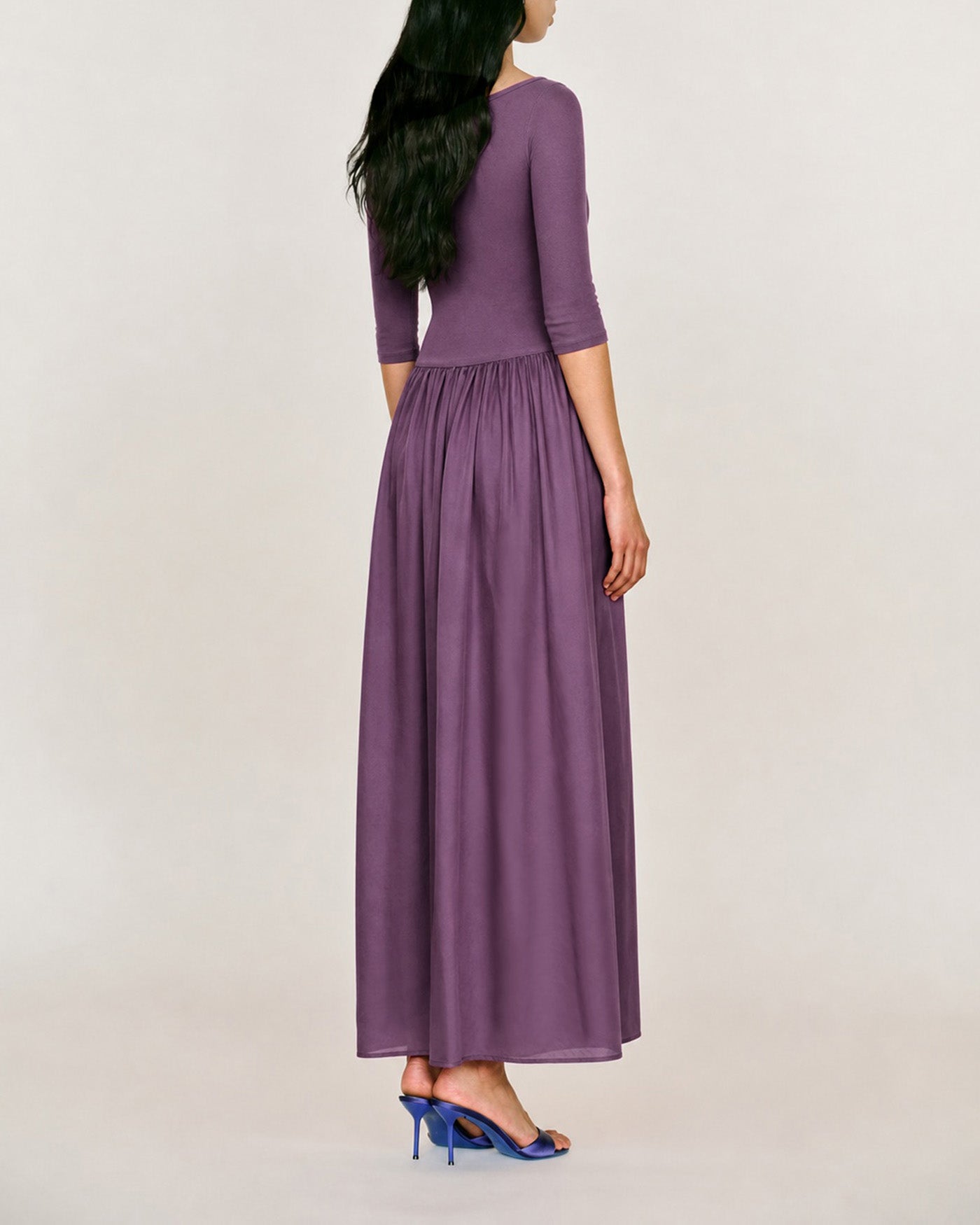 clothing purple dress Purple V Neck Ruched A-Line Maxi Dress & Reviews - Purple - Dresses