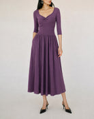 Women's  Knitted Viscose Maxi Dress Dresses - RIHOAS