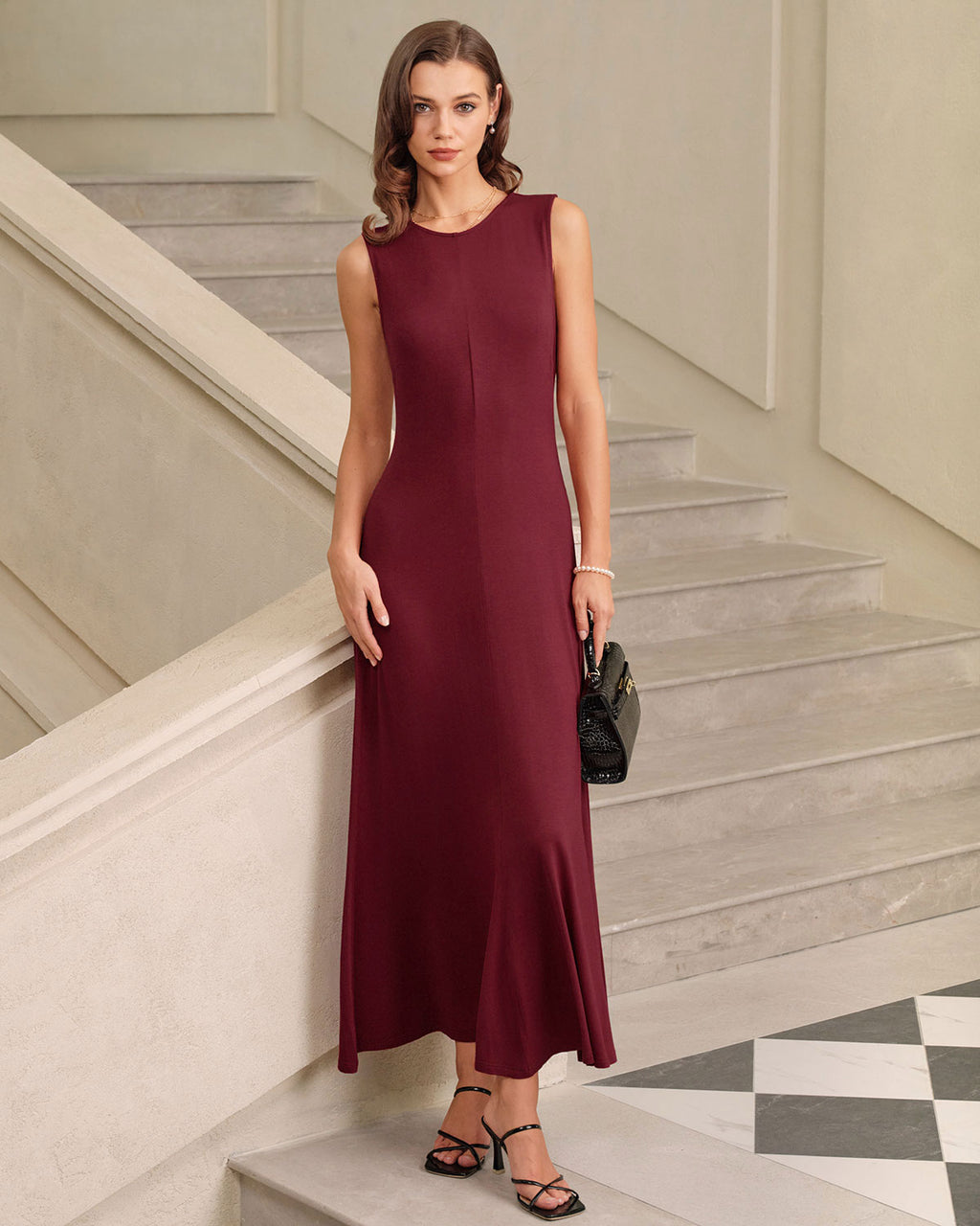 Women's Knitted Viscose Maxi Dress Dresses - RIHOAS